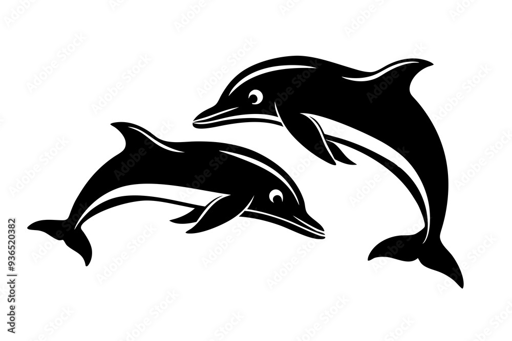 Dolphin silhouette vector design on a white background Dolphin silhouette vector design on a white background
