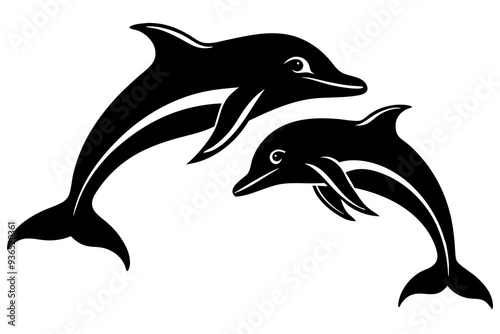 Dolphin silhouette vector design on a white background