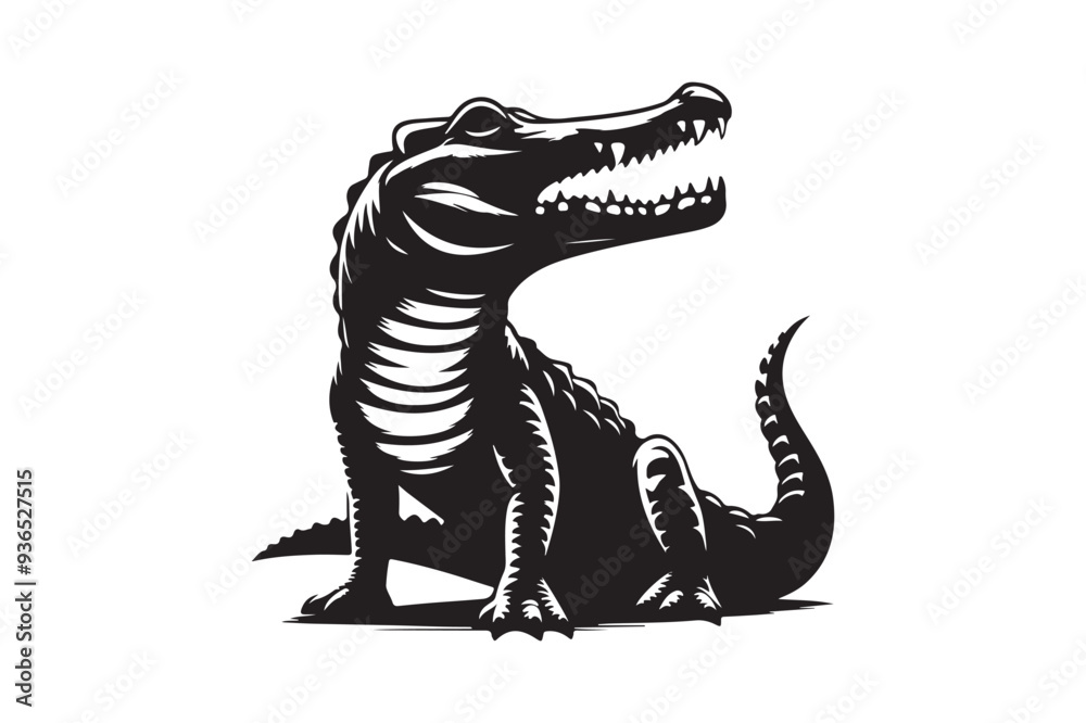 Crocodile silhouette vector illustration Crocodile silhouette vector illustration