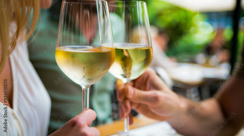 A couple enjoying a romantic dinner with wine, exchanging loving glances. Perfect for advertising romantic dinners and intimate moments. A couple enjoying a romantic dinner with wine, exchanging loving glances. Perfect for advertising romantic dinners and intimate moments.