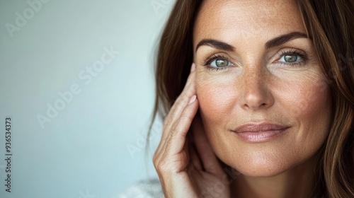 A beautiful middle-aged woman for a skincare product
