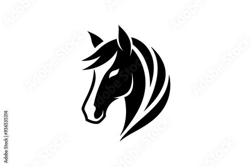 Horsehead logo icon silhouette vector design on a white background 