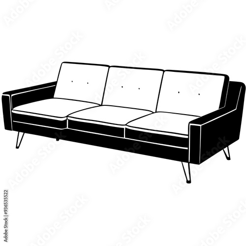 Sectional Sofa vector art illustration