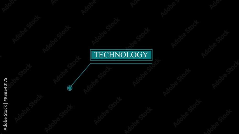 Animation of HUD elements with text  technology .Animate a white callous for text. HUD elements on black background..