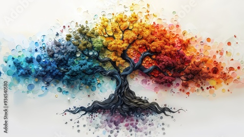 tree of life, illustration, abstract art, design scene, wallpaper, abstract background
