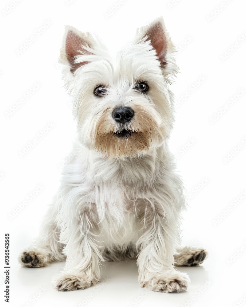 White Terrier Dog. Cute West Highland Terrier Puppy Isolated on White Background White Terrier Dog. Cute West Highland Terrier Puppy Isolated on White Background