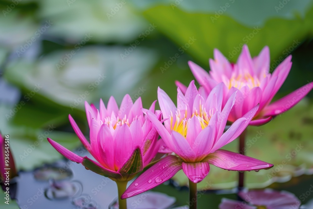 Water Lily. Beautiful Pink Lotus Blooming in the Aquatic Nature Pond Water Lily. Beautiful Pink Lotus Blooming in the Aquatic Nature Pond