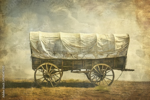 Vintage Covered Wagon: A Glimpse into Cowboy History on the Frontier