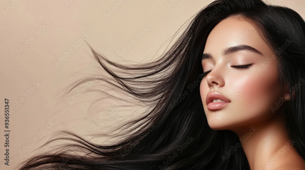 Naklejka premium A dark haired model
