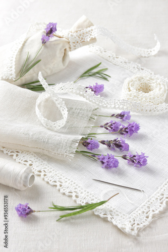 Making linen bags for lavender sachets