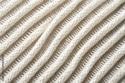 Close-up view of a soft and cozy white knitted blanket