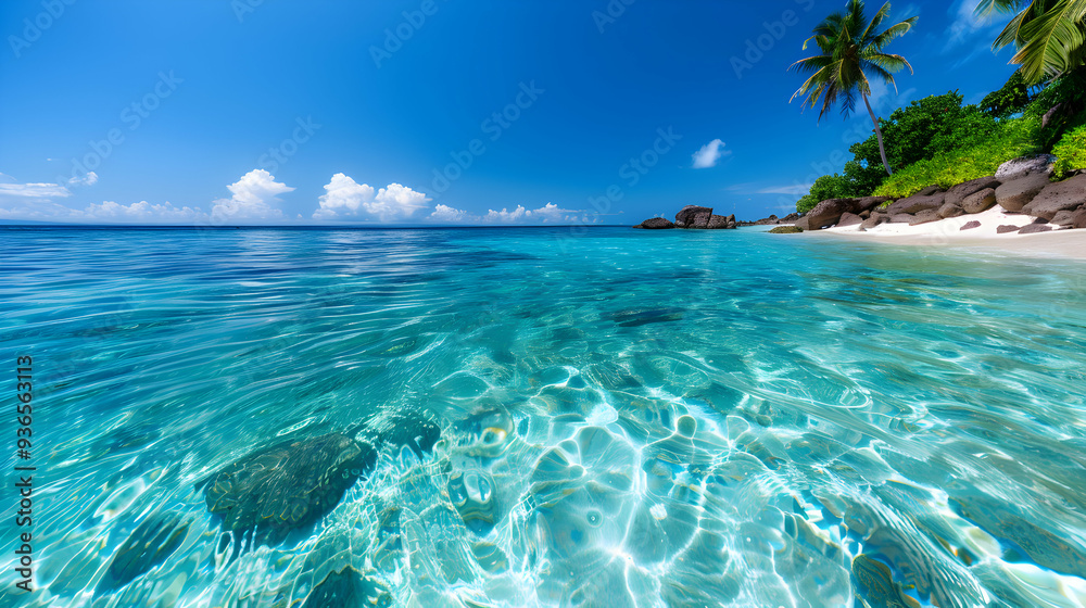 Fototapeta premium Beautiful Blue Sea Background