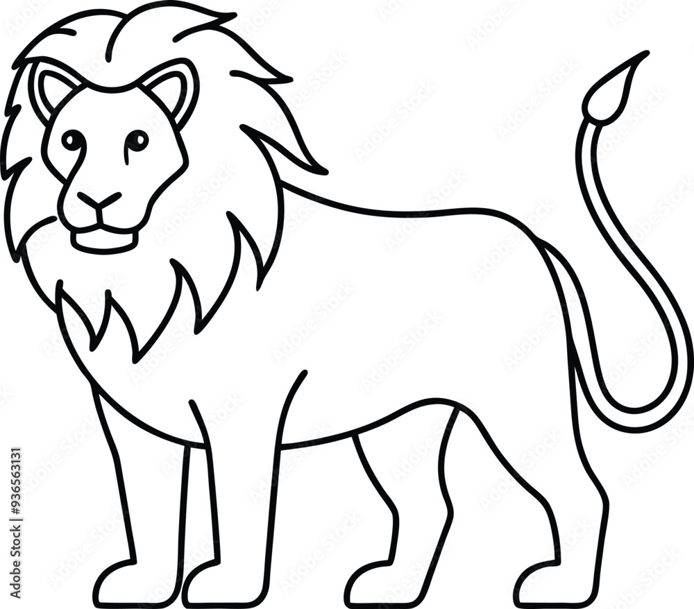 Obraz premium lion cartoon isolated on white
