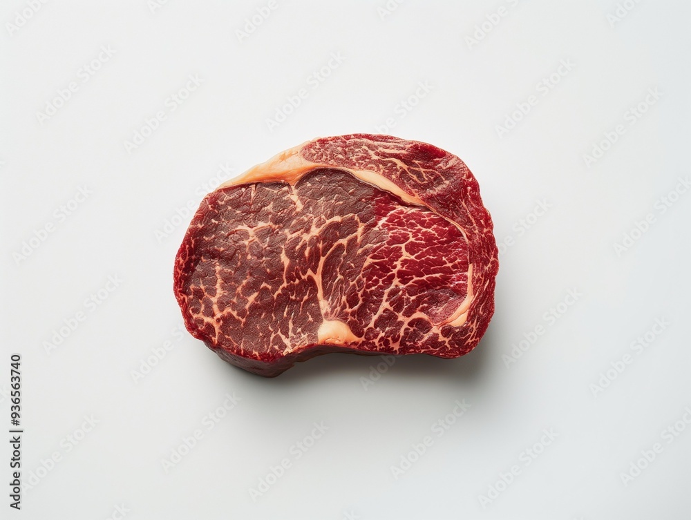 A steak of thick cut. Fresh, juicy raw marbling meat. AI generated A steak of thick cut. Fresh, juicy raw marbling meat. AI generated