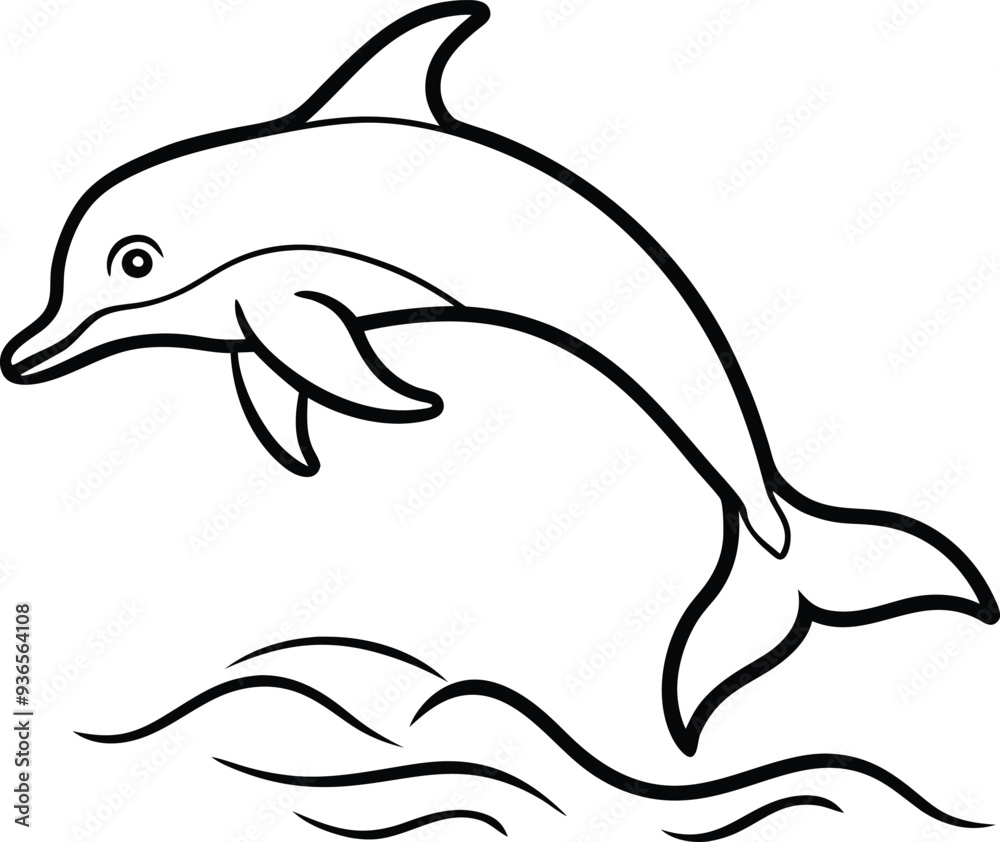 Naklejka premium coloring dolphins and their babies in this playful and creative book