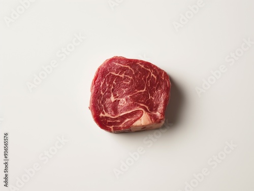A steak of thick cut. Fresh, juicy raw marbling meat. AI generated