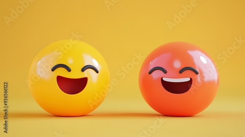 3D rendering of a happy character and a not-so-happy character in cartoon style.