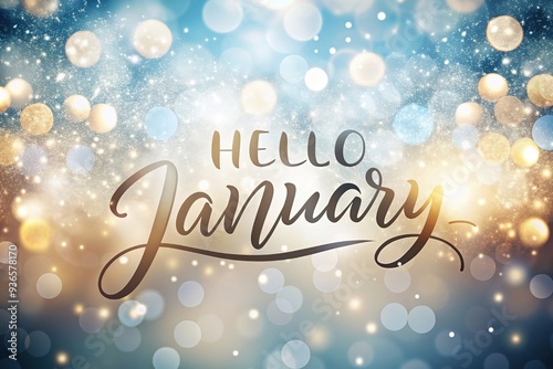 Happy Winter background. Hello January season. Cartoon illustration Template for Poster, Banner, Greeting, Card, Flyer, Cover, Sale, Promotion. Snowfall, Snowy weather. welcome winter design.