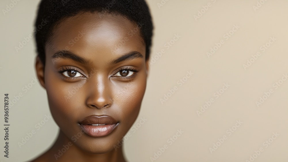 Elegantes Studioporträt einer selbstbewussten afroamerikanischen Frau Elegantes Studioporträt einer selbstbewussten afroamerikanischen Frau