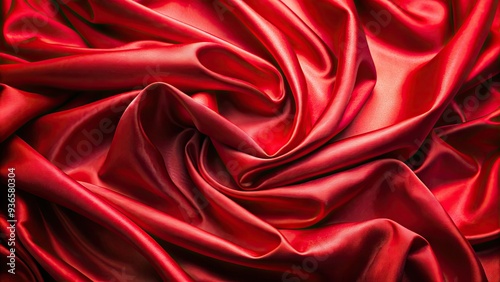 Luxurious red silk fabric draped elegantly, creating a sumptuous and sophisticated background with intricate folds, texture, and subtle sheen, perfect for high-end product photography.