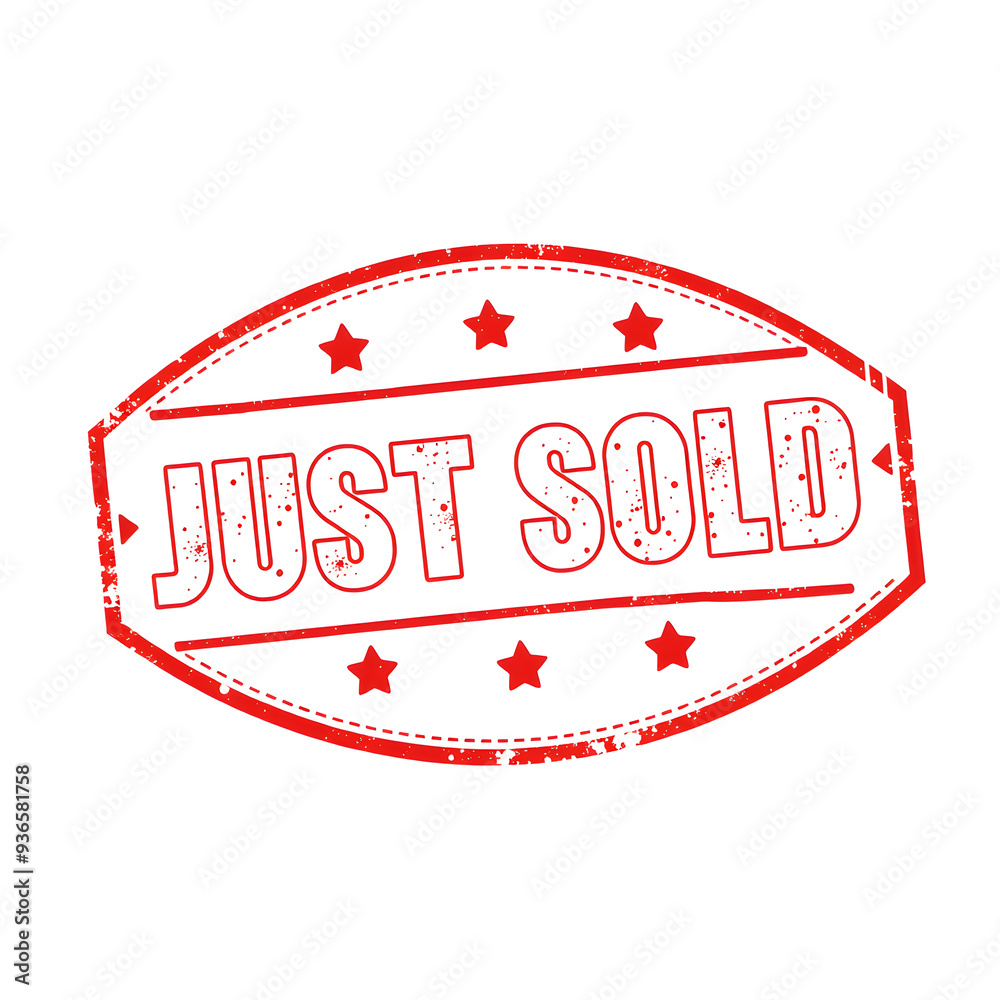 Just sold Red Rubber Stamp vector design. Generative AI Just sold Red Rubber Stamp vector design. Generative AI