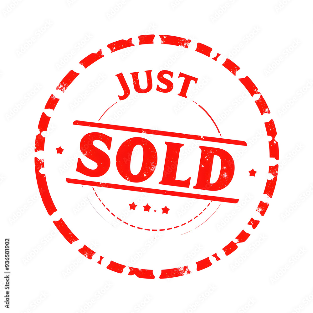 Just sold Red Rubber Stamp vector design. Generative AI Just sold Red Rubber Stamp vector design. Generative AI