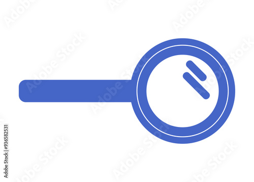 Illustration of a simple blue magnifying glass symbolizing search and exploration in digital realms