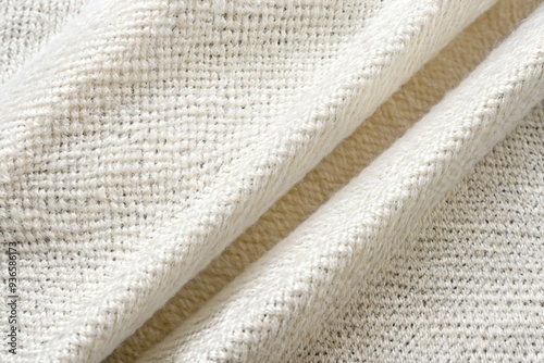 A detailed view of soft white knitting fabric texture