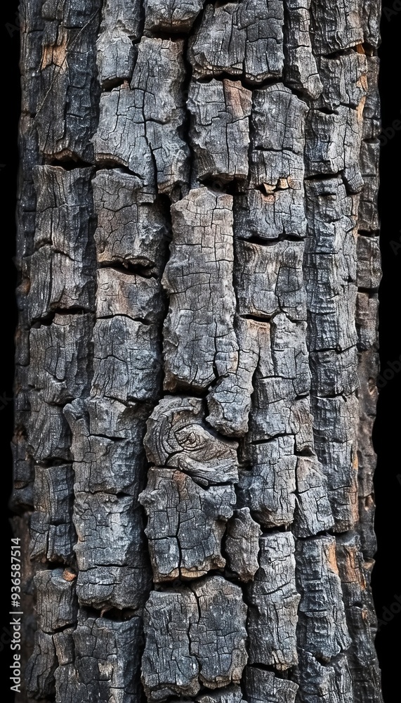 Closeup Texture of Burned Wood, Charcoal Tree Bark, Natural Background With Crack Pattern Detail Closeup Texture of Burned Wood, Charcoal Tree Bark, Natural Background With Crack Pattern Detail