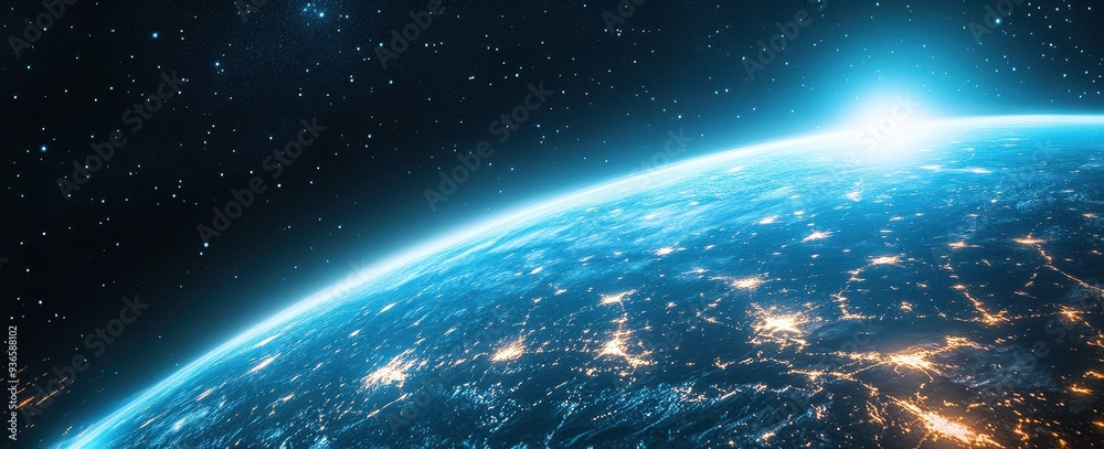 Obraz premium Internet commerce visualization highlighting global connectivity digital money and internet-enabled devices on an expansive banner design
