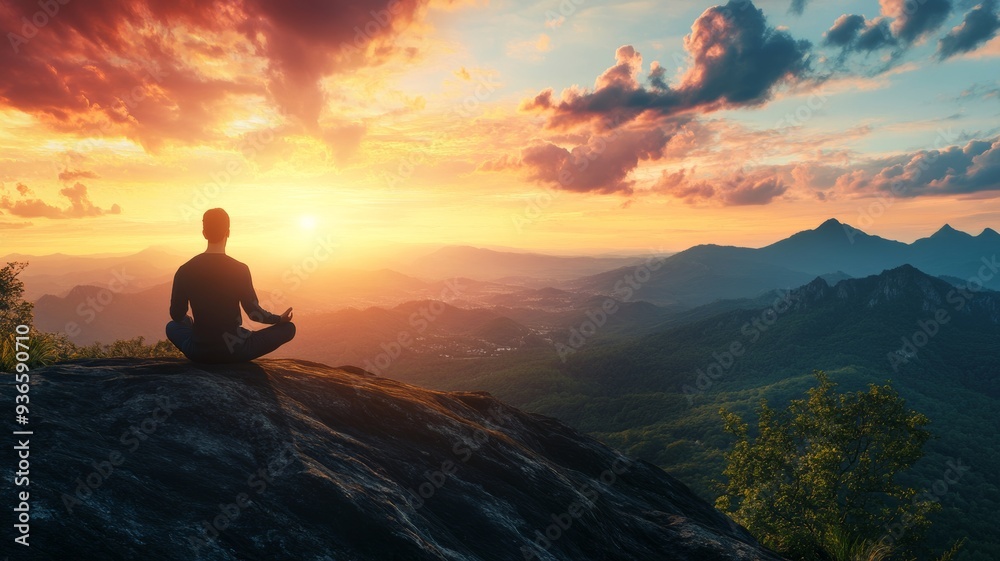 Obraz premium photos representing mindfulness, self-care practices, and mental well-being.