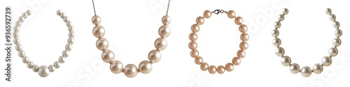 Elegant collection of pearl necklaces showcasing various designs and textures, perfect for any jewelry lover's display.