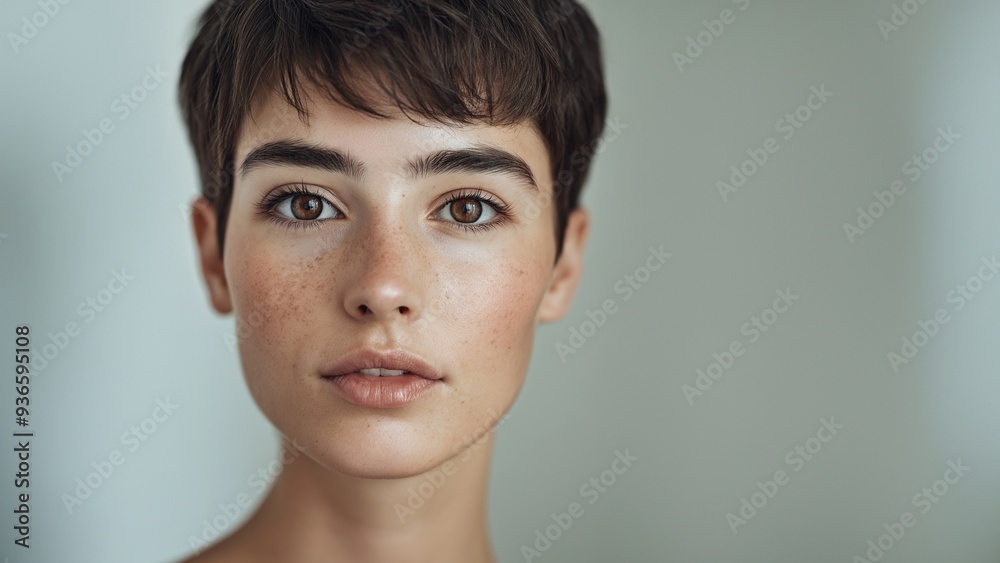 Elegantes Studioporträt einer selbstbewussten europäischen Frau Elegantes Studioporträt einer selbstbewussten europäischen Frau