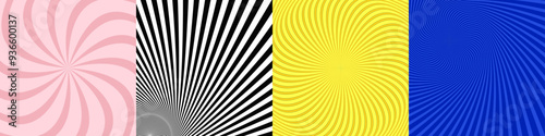 Abstract geometric ray burst background set