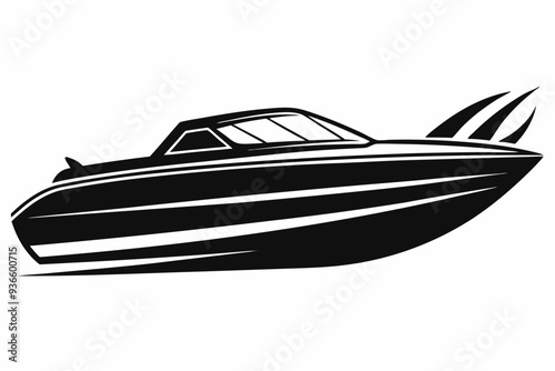 speed boat silhouette vector illustration