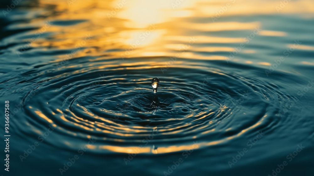 a drop fell into the water and the waves disperse, the sun sets a drop fell into the water and the waves disperse, the sun sets