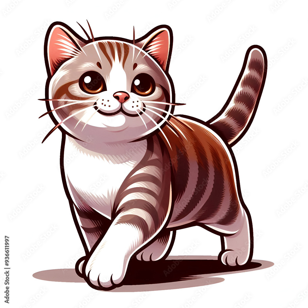 Obraz premium American Asian Shorthair Cat Vector Art