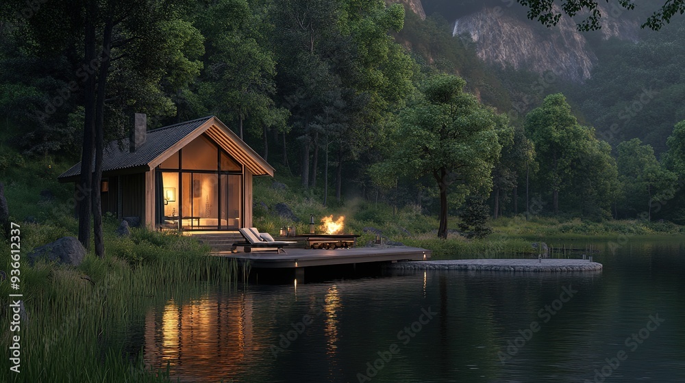 Fototapeta premium Remote escape surrounded by pristine nature and landscapes