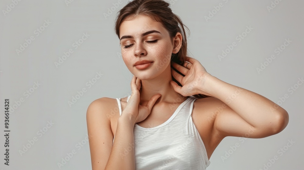 A serene young woman enjoys a peaceful moment, showcasing essential selfcare practices for mental wellbeing A serene young woman enjoys a peaceful moment, showcasing essential selfcare practices for mental wellbeing