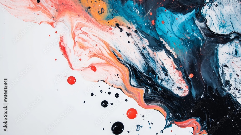 abstract picture of spilled paint on a white background, different colors abstract picture of spilled paint on a white background, different colors