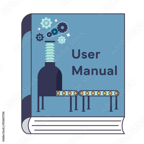 flat design user manual with wrench and screwdriver icon vector illustration