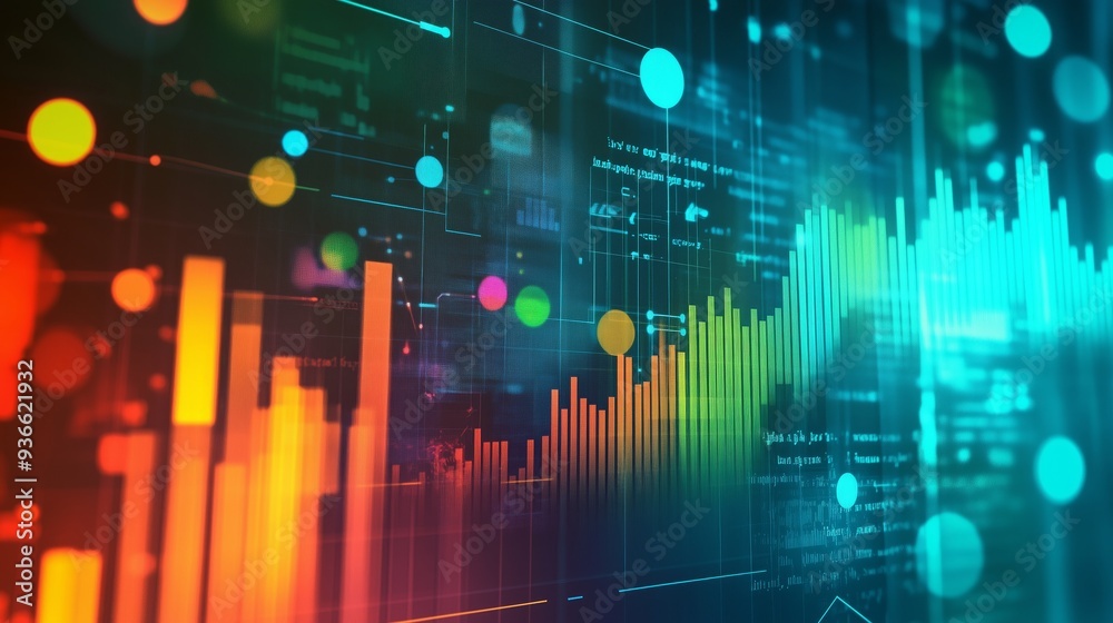 Abstract business background with graphs, 3d render Abstract business background with graphs, 3d render