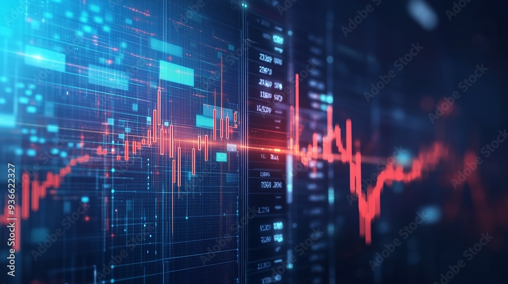 Abstract business background with graphs, 3d render Abstract business background with graphs, 3d render