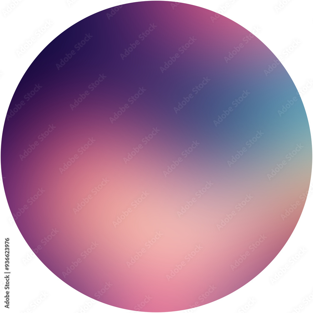 Sphere with a gradient of gentle pastel hues smoothly merging on a clear background Sphere with a gradient of gentle pastel hues smoothly merging on a clear background