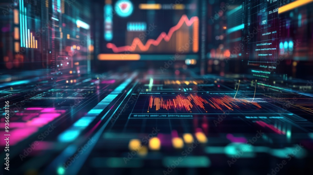 Abstract Digital Data Visualization with Lines and Graphs Abstract Digital Data Visualization with Lines and Graphs