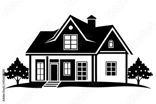 House silhouette vector illustration