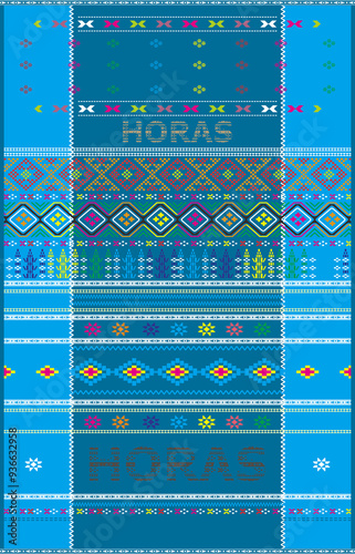 Traditional fabrics of Ulos Batak, patterns, designs, decorations, wallpapers, ornaments in various colors photo