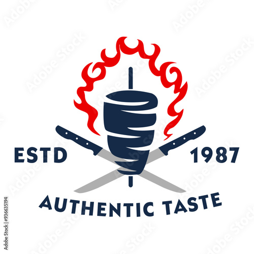 Doner kebab logo for restaurants and markets.