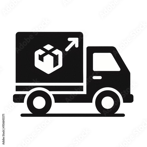 icon illustration of delivery vehicle car truck  isolated on transparent background - Generative AI	