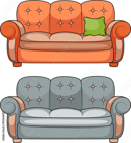 Modern Vector Sofa for Interior Design and Home Comfort